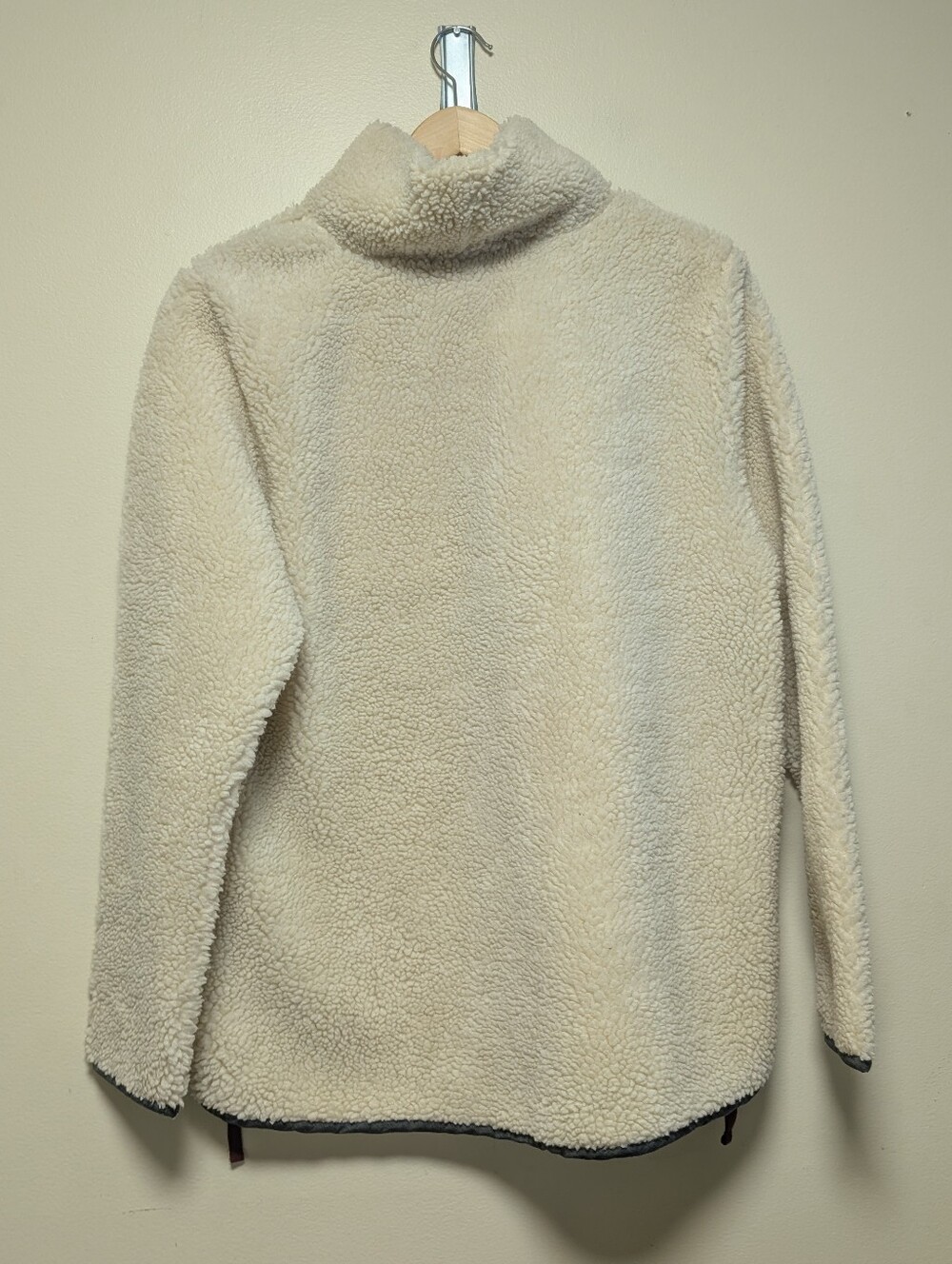 L.L.Bean Signature Sherpa Fleece Pullover Cream Teddy Fleece Jacket Large - Picture 7 of 7